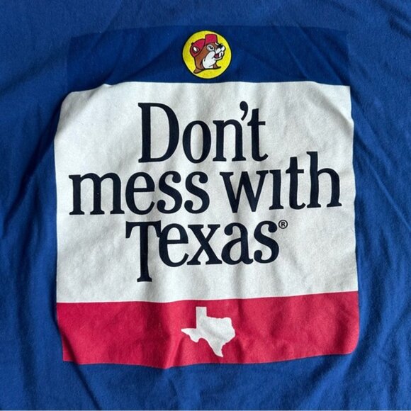 Buc-ees | "Dont Mess With Texas" Blue Short Sleeve Shirt | Size Large - Picture 5 of 10